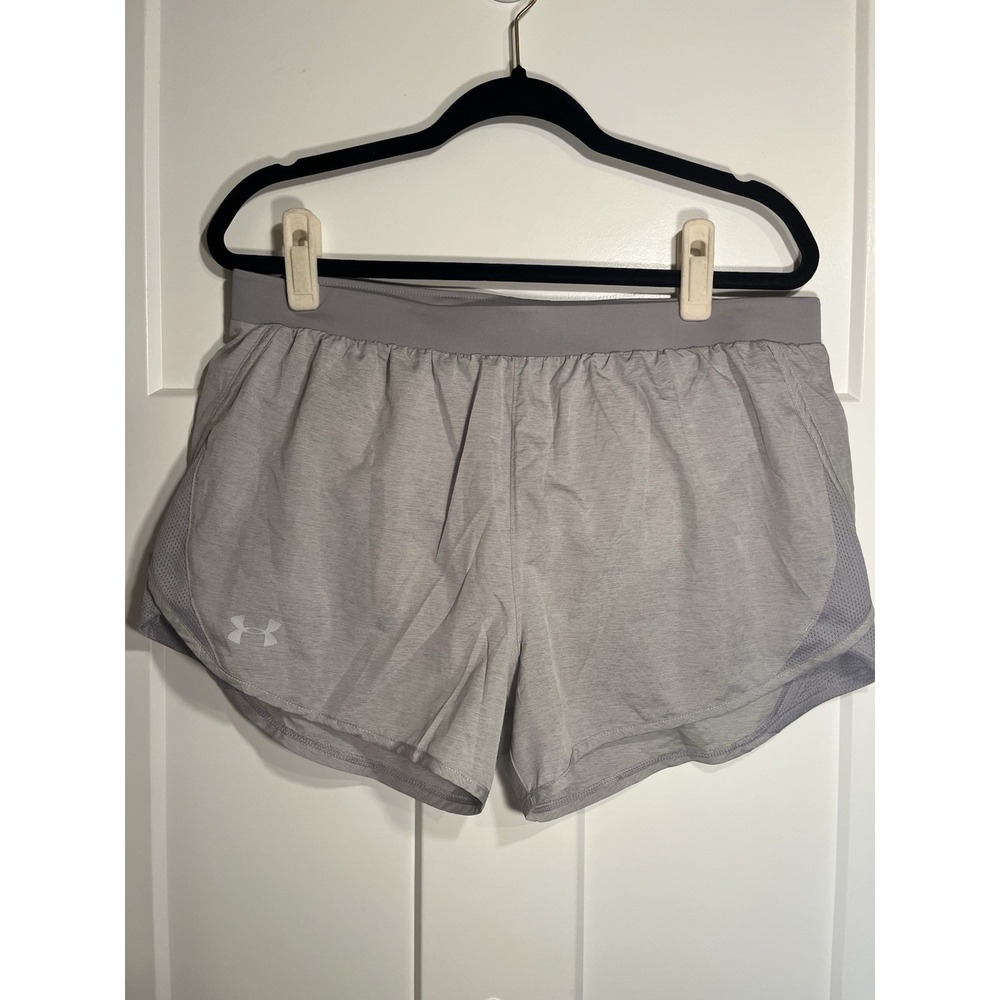 Under Armour Women's Fly By HeatGear Running Shorts Gray Size Large Lined 3"